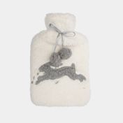 Bolsa para agua caliente de 2 litros con funda blanca, diseño conejo