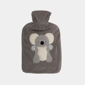 Bolsa para agua caliente de 2 litros con funda gris, diseño koala