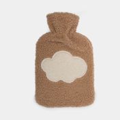 Bolsa para agua caliente de 2 litros con funda café, diseño nube