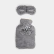 Bolsa térmica de 1 L con funda gris + máscara para dormir