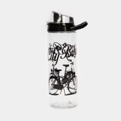 Botella transparente con negro de 750 ml, diseño city bike
