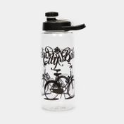 Botella transparente con negro de 1000 ml, diseño city bike