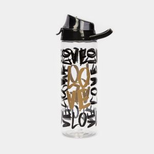 Botella transparente con negro de 750 ml, diseño love