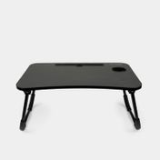 Mesa portátil con portavaso, negra