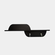 Repisa negra en madera MDF con perchero