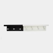 Repisa en madera MDF con perchero, blanca/negra