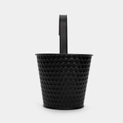 Recipiente metálico negro para colgar