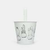 Recipiente metálico para colgar, blanco