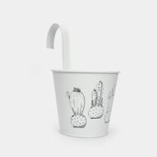 Recipiente metálico para colgar, blanco
