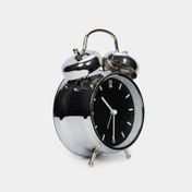 Reloj de mesa con alarma, plateado