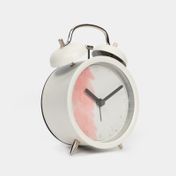 Reloj circular de mesa con alarma, blanco