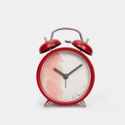 Reloj de mesa con alarma, rojo