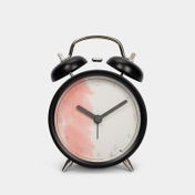 Reloj circular de mesa con alarma, negro