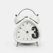 Reloj de mesa con campanas y alarma, blanco