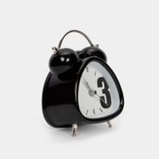 Reloj triangular de mesa con alarma, negro