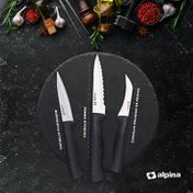 Set de cuchillos negros Alpina x 3 piezas