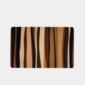 Tapete café/beige de 37 x 58 cm - franjas irregulares
