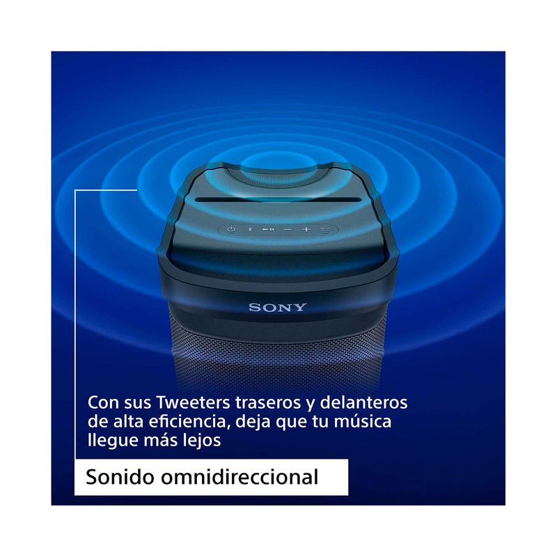 Parlante Sony Bluetooth Portátil Gran Potencia, Srs-xp500 Color Negro