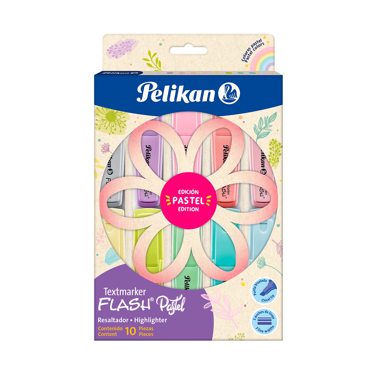 Resaltadores Pelikan Flash colores pastel (10 unidades)