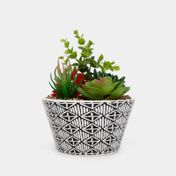 Planta artificial con maceta, suculentas