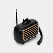 Parlante de 5.5 W RMS con soporte para celular y Bluetooth, gris oscuro