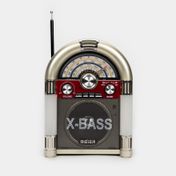 Radio AM/FM de 2.5 W RMS con Bluetooth, dorado con negro