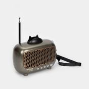 Parlante de 5.5 W RMS con soporte para celular y Bluetooth, gris
