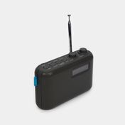 Radio con reloj AM/FM portátil de 4.4 W RMS, gris
