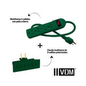 Kit de multitoma con 4 salidas + Multitoma de pared con 3 salidas, adaptable