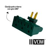 Multitoma de pared, 3 salidas con polo a tierra