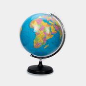 Globo terráqueo político grande azul