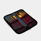 Set de pinceles para acuarela con estuche aguamarina x 11 piezas
