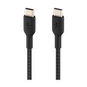 Cable USB-C a USB-C trenzado negro, 1 m