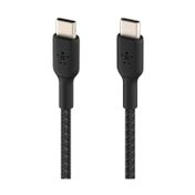 Cable USB-C a USB-C trenzado negro, 1 m