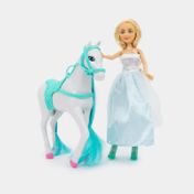 Muñeca princesa de 30 cm con caballo