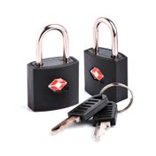 Set de 2 candados con llave, negros con plateado