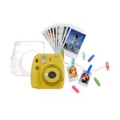 Kit de cámara Fujifilm Instax Mini 9 amarilla + pinzas