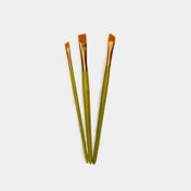 Set de pinceles sintéticos angulares x 3 piezas, verdes