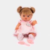 Muñeca de 34.6 cm con sonidos, chupón y vestido rosado