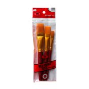 Set de pinceles planos de cabo corto x 3 piezas
