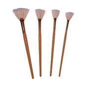 Set de pinceles abanico plano x 4 piezas