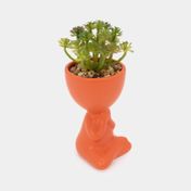 Planta artificial con cuerpo anaranjado suculenta  19,5 x 7 cm