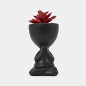 Planta artificial con cuerpo negro suculenta 17 x 7,2 cm