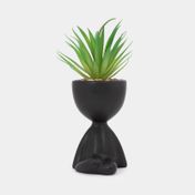 Planta artificial con cuerpo negro suculenta  21,5 x 7,9 cm