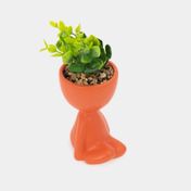 Planta artificial con cuerpo anaranjado suculenta  18 x 8 cm