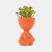 Planta artificial con cuerpo anaranjado suculenta  19 x 6,5 cm
