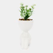 Planta artificial con cuerpo blanco suculenta  22 x 5,1 cm