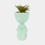 Planta artificial con cuerpo verde menta suculenta  17,5 x 5,2 cm