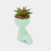 Planta artificial con cuerpo verde menta suculenta  17,5 x 5,2 cm