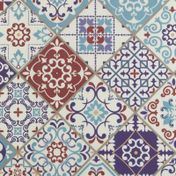 Tapete de arabescos multicolor 46 x 76 cm